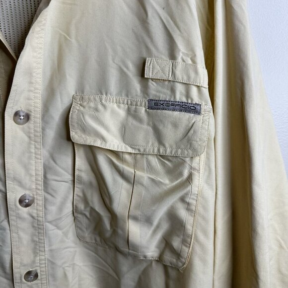 ExOfficio Shirt Mens XL Adventure Vented Utility Flap Pocket Button Long Sleeve - Picture 8 of 12